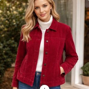 Vintage Burgundy Corduroy Pendleton Button Front Western Core Classic Jacket